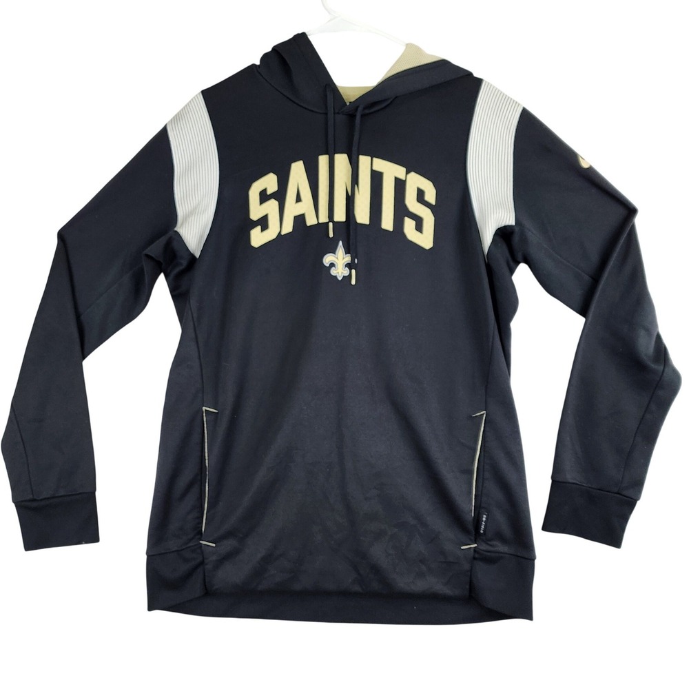 New Orleans Saints  NFL Therma-FIT Hoodie Nike‎ Mens Medium Black Gold